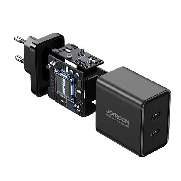 Joyroom JR-TCF09 Snabbladdare 2x USB-C 40W - Svart