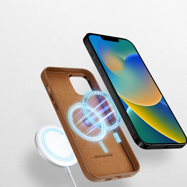 Dux Ducis Grit Plånboksfodral i Läder till iPhone 14/ Elegant PU