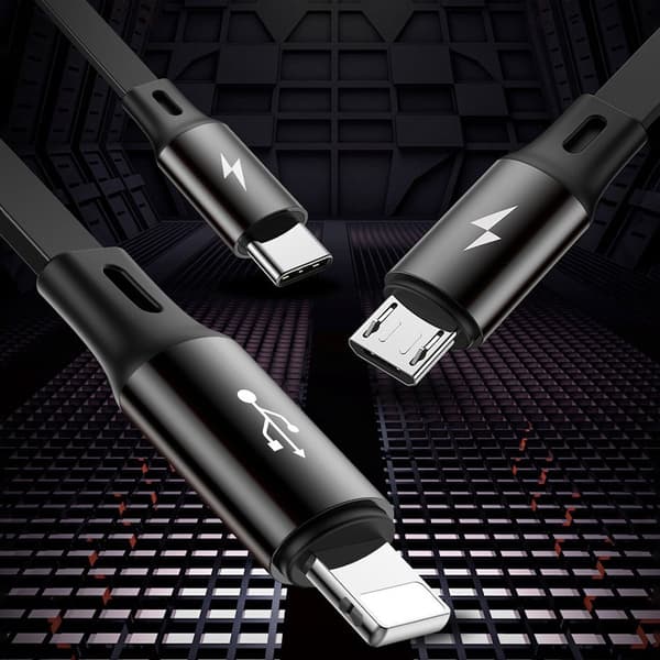 Baseus Golden Loop utdragbar kabel 3-i-1 USB - micro USB / Light