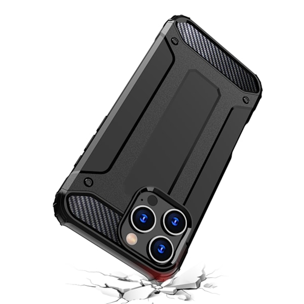 Skyddande Hybrid Armor Fodral för iPhone 16 Pro Max - Svart