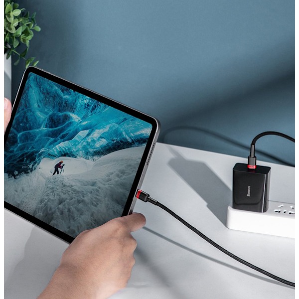 Baseus USB-C till USB-C Kabel 100W PD QC 5A 2m - Grå