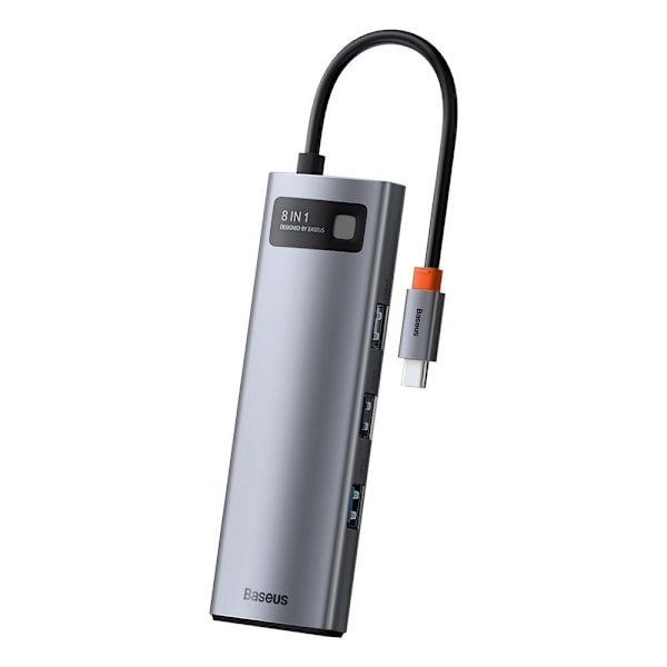 Baseus Metal Gleam 8-i-1 USB-C Hub - 100W PD/ 4K HDMI/ SD/microS