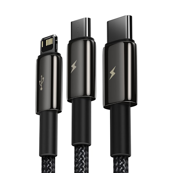 Basus Tungsten 3-i-1 USB-kabel - Typ C / Lightning / micro USB/
