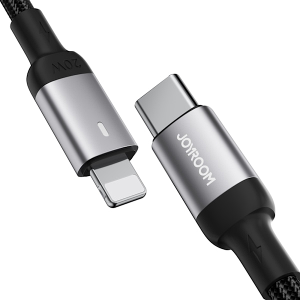 Joyroom Extraordinär Serie A10 Blixt-/USB-C PD 20W 1/2m - Svart