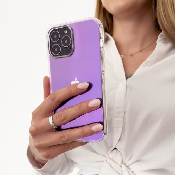 Opaliserande Silikonskal för iPhone 13 Pro Max - Lila Aurora Ser