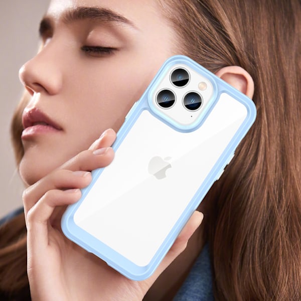 Hårt iPhone 14 Pro Max Skal med Gelram Blå - Outer Space Series