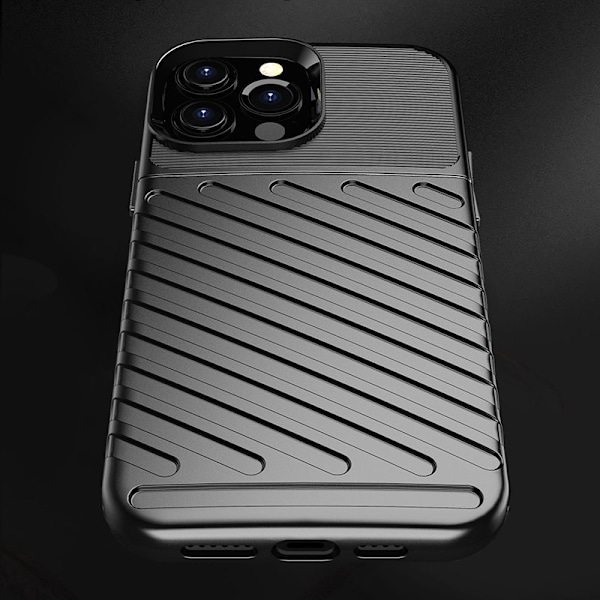 Blixtskydd Flexibelt Pansarfodral för iPhone 13 Pro Max Svart