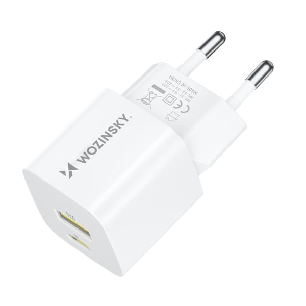 Wozinsky WWCEAC GaN Väggladdare USB-A USB-C 33W - Vit