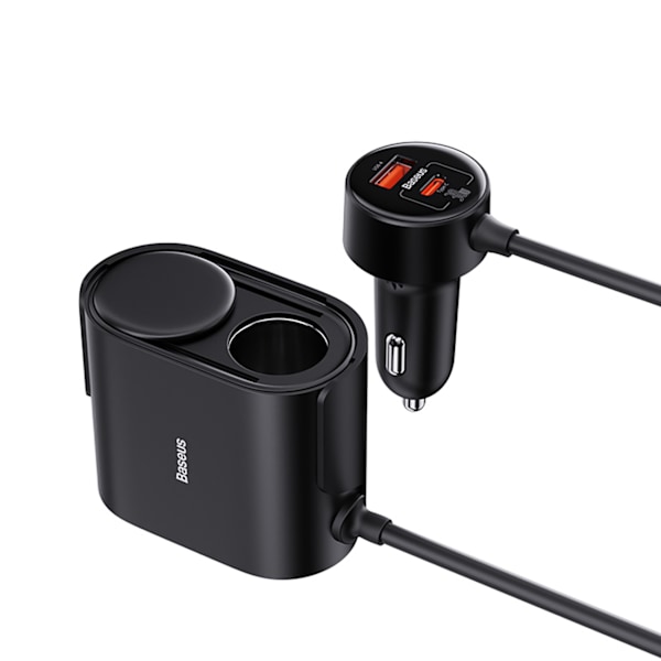 Baseus Adapter Högeffektiv Pro 2x Cigarettändaruttag med USB-A U