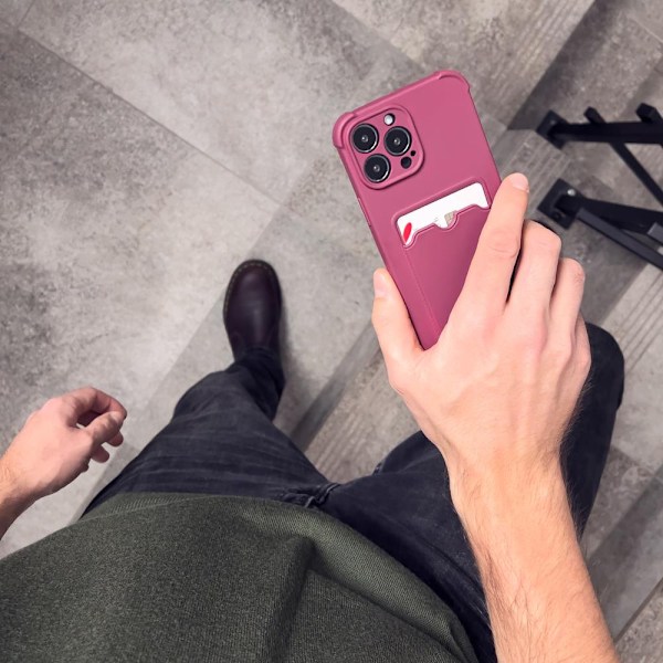 Korthållar Fodral - iPhone 12 Pro Skyddande Silikonfodral med Lu