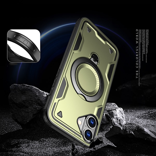 Hybrid Armor Trendy Cover med MagSafe til iPhone 16 - Grøn