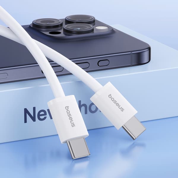 Baseus Superior USB-C till USB-C Kabel 30W 480Mb/s 2m - Vit