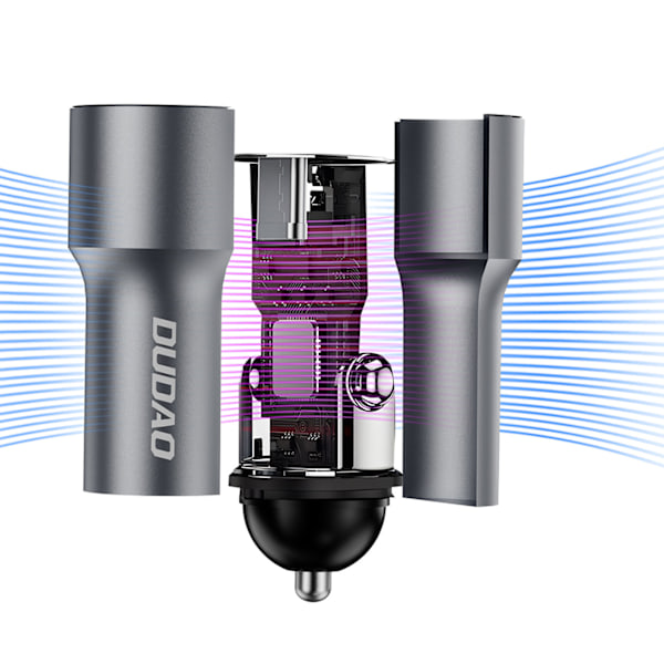 Dudao R14 USB-C Bil Laddare 30W PD - Silver