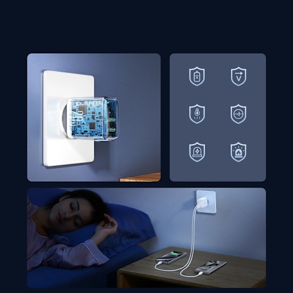 Joyroom JR-TCF12 Väggladdare 2x USB-C 20W PD/QC 3.0 - Vit