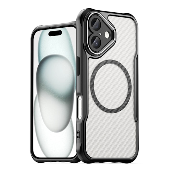 Magnetiskt Silikonskal Leading Series för iPhone 16 Plus - Svart