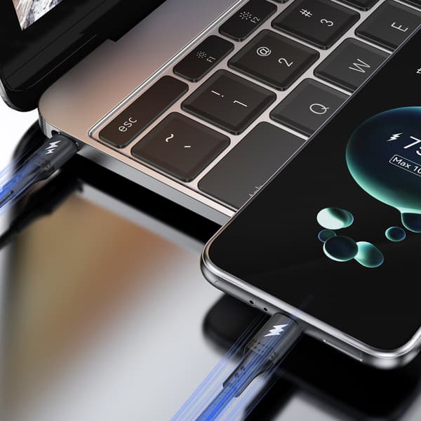 Dudao L3CC Flätad USB-C till USB-C Kabel 60W/ 1/2m - Svart