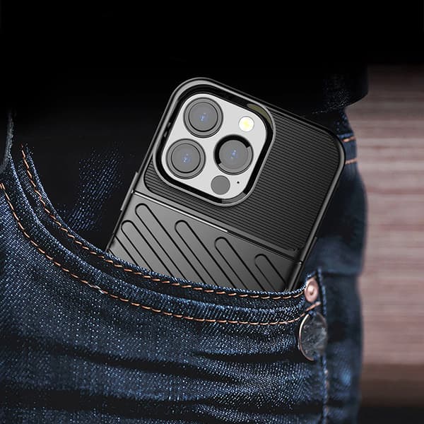 Blixtskal Flexibel Pansarfodral för iPhone 13 Pro Svart
