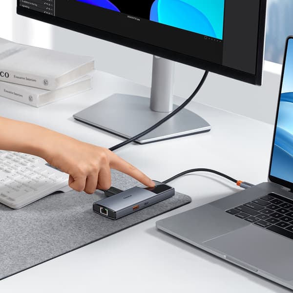 Baseus Metal Gleam Series II 6-i-1 USB-Hub/ USB-A/USB-C/USB-C PD