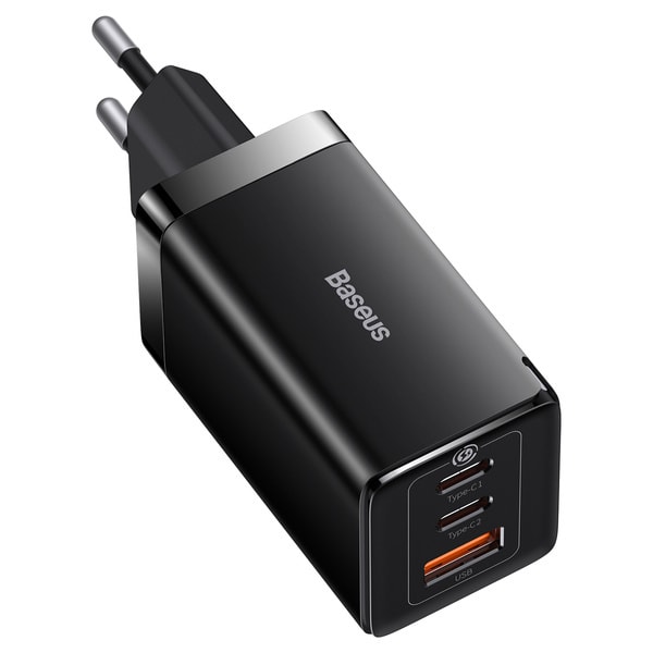Basues GaN5 Pro Snabbladdare/ Dubbel USB-C & Enkelt USB/ 65W + U