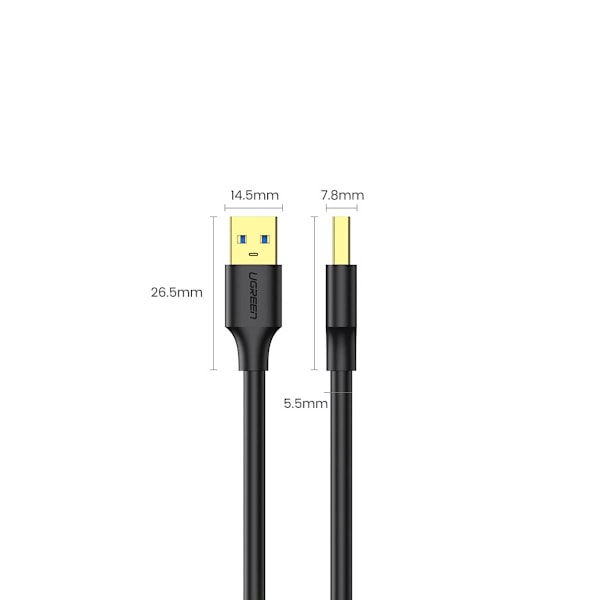 Ugreen US128 10369 USB-A 3.0 Kabel 5Gbps 0/5m - Svart