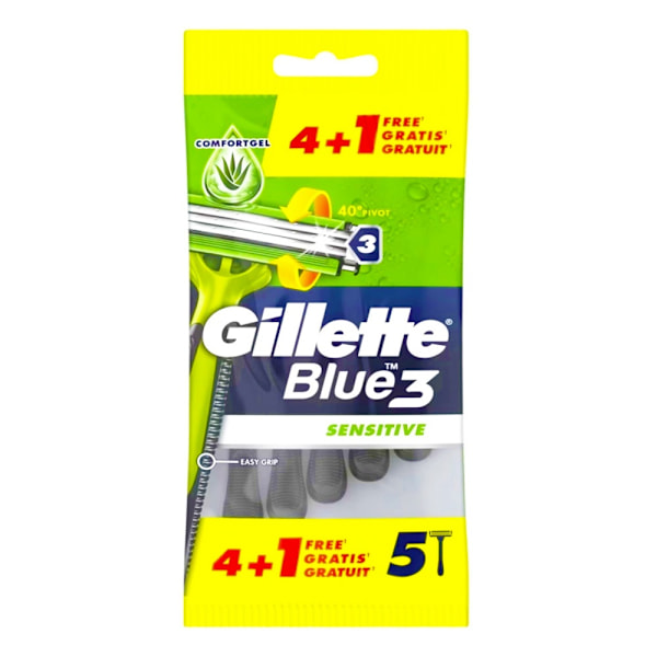 Gillette Blue3 Sensitive Engångsrakhyvlar/ 5-pack