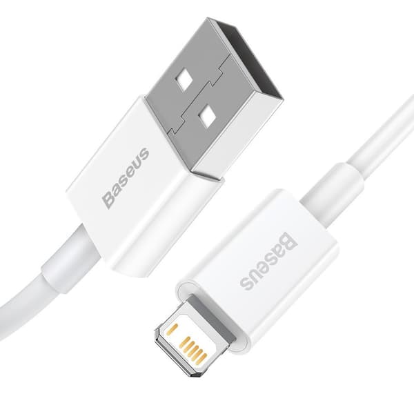 Baseus Superior USB till Lightning Kabel 2/4A 0/25 m Vit (CALYS-