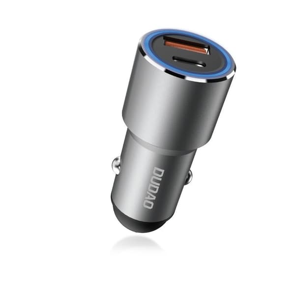 Dudao Bilstillas USB/USB Typ C Snabbladdare 22/5W Grå (R4PQ)