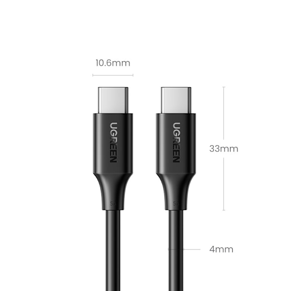 Ugreen US562 USB-C till USB-C Kabel PD QC 100W 5A 480Mb/s 1/5m S