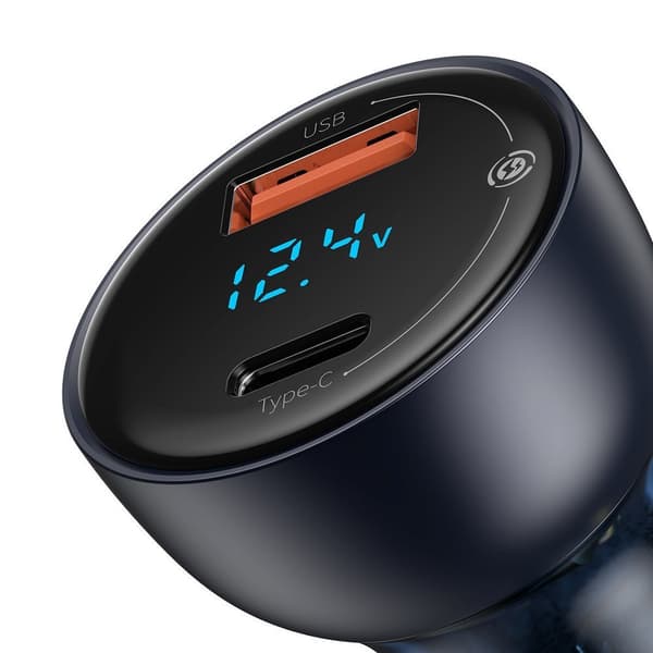 Baseus Bil Laddare USB/Typ-C 65W 5A SCP Quick Charge 4.0+ Power