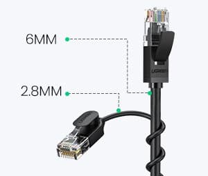 Ugreen Ethernet-kabel NW122 Cat 6A RJ45 10Gbps Patchkabel 5m - S