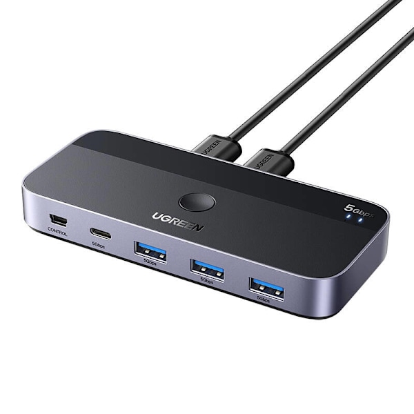 Ugreen CM662 USB 3.0 Växel 2-ingång 4-utgång med 2x USB-A kablar