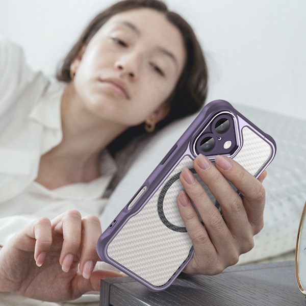 Ledande Serien Silikonskal MagSafe för iPhone 16 - Lila