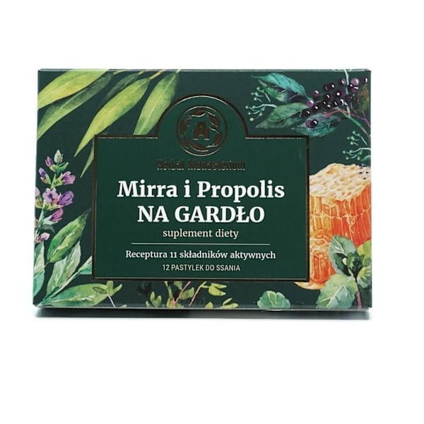 Mirha ja Propolis Kurkkutabletit, 12 kpl - POL Liputettu Erä!