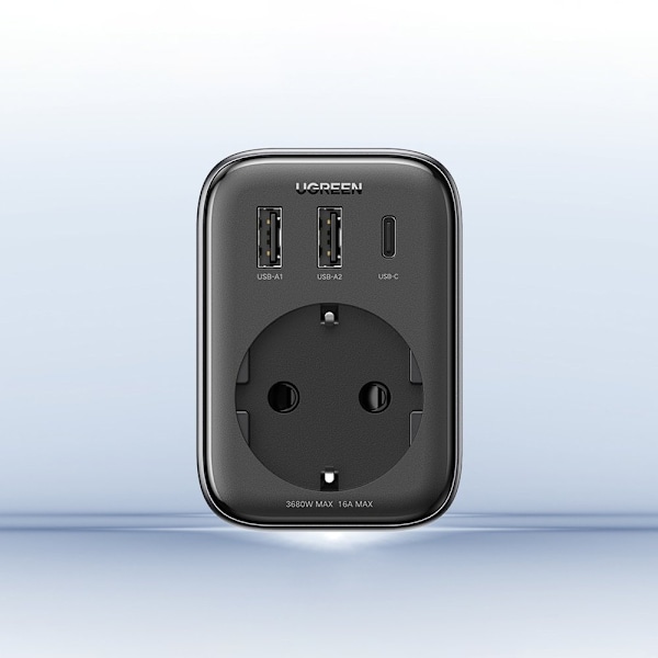 Högeffektiv EU Väggladdare 30W (2xUSB/USB C) - Ugreen CD314 - Sv