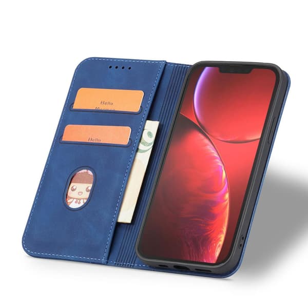 Magnetiskt Stilfodral för iPhone 14 Plus - Blå Plånboksdesign me