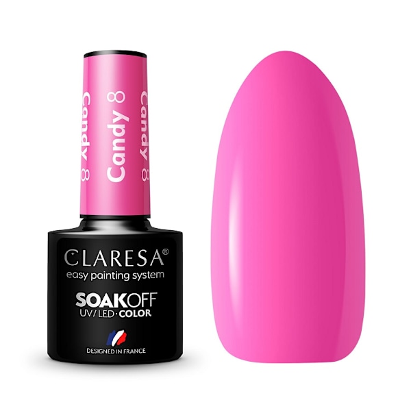 Claresa Soak Off UV/LED Candy Geelilakka, Kestolakkaus 8,5 g