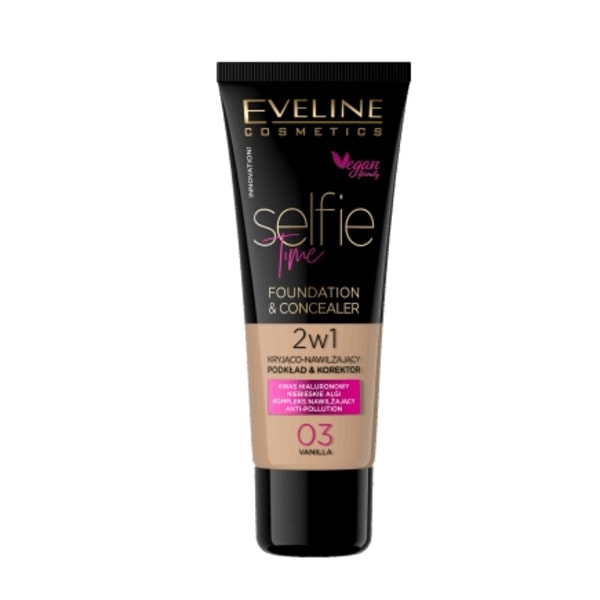 Eveline Selfie Tid Foundation-Concealer 2i1 03 Vanilla 30 ml
