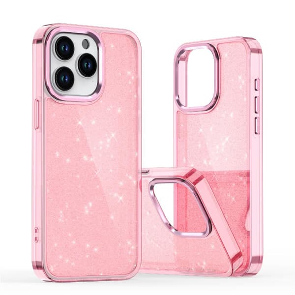 Glitterfodral för iPhone 16 Pro - Rosa med glittereffekt