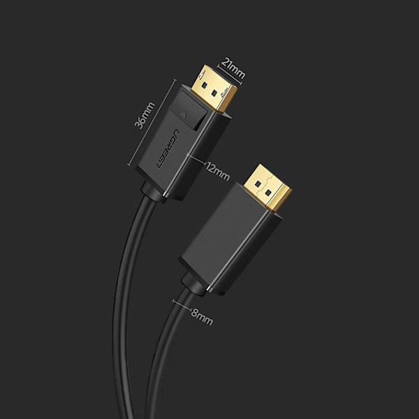 Ugreen DP102 DisplayPort 1.2 Kabel/ 4K/ 1 meter - Svart