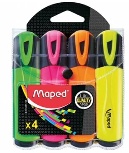 Fluorescerande markörpennor/ 4 färger