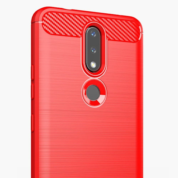 Kolfiber Elastiskt Skyddsfodral för Nokia 2.4 - Svart