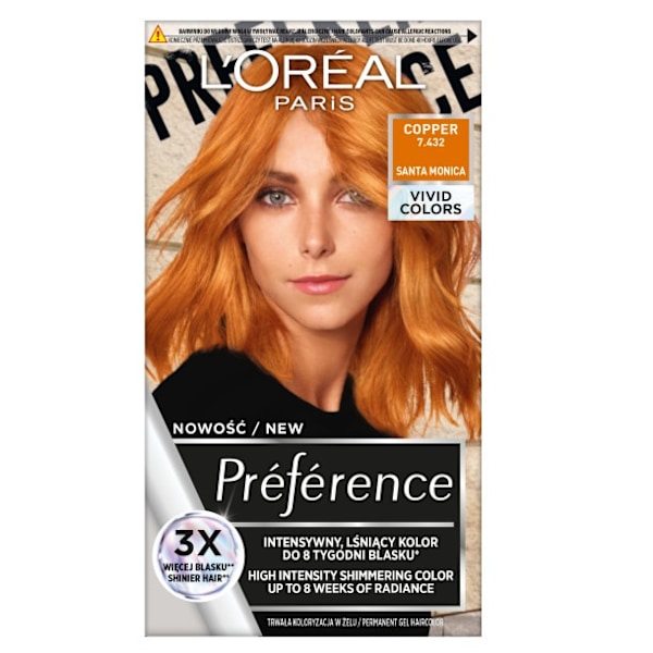 L'Oreal Paris Preference Vivo Färger Hårfärg 7.432 Koppar