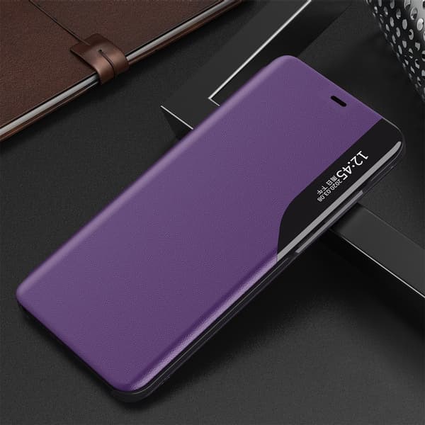 Eco Läder Skal med Stativ och Lucka för iPhone 13 Pro Max - Lila