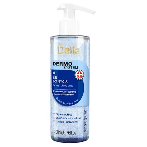 Delia Dermo System Kasvojen ja Silmien Pesugeeli, 200 ml