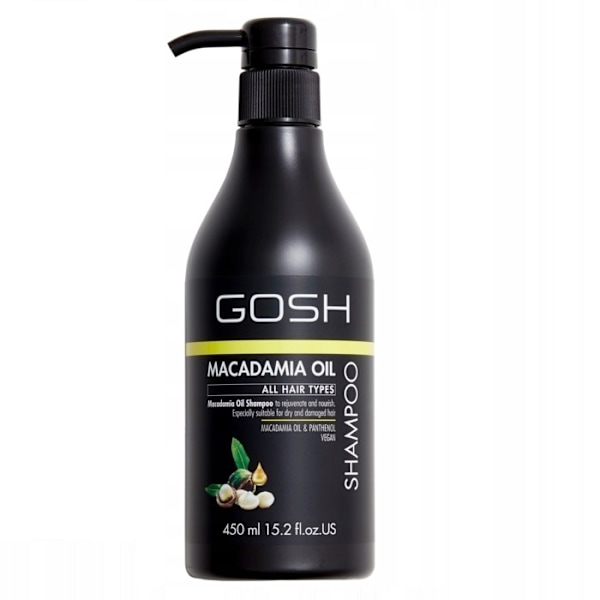 Gosh Macadamia Öljy Shampoo - Macadamiaöljyllä Rikastettu Hiusshampoo, 450 ml