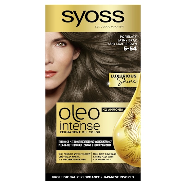 Syoss Permanent Hårfärg med Oljor 5-54 Ask Ljusbrun