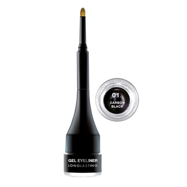 Pierre Rene Gel Eyeliner Långvarig 24h Vattenfast 01 Kol Svart/