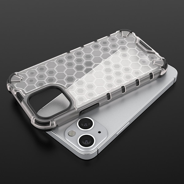Skyddande Honeycomb-fodral med gelram för iPhone 13 mini - Svart