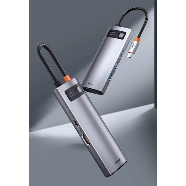 Baseus Metal Gleam 5-i-1 Multifunktionell USB-C HUB - USB-C PD 1