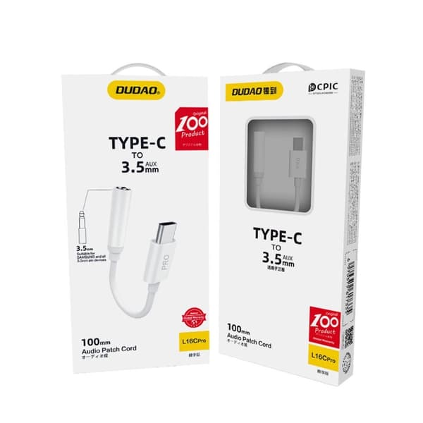 USB Typ C till 3/5 mm Mini-Jack Ljudadapter för Hörlurar - Vit (